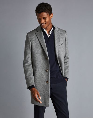 Men's Wool Overcoat - , 40R Regular by - Charles Tyrwhitt - Modalova