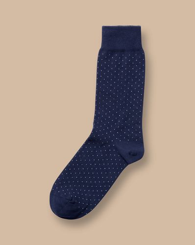 Men's Micro Dash Socks - French & White, 10.5-13 by - Charles Tyrwhitt - Modalova