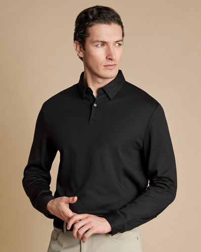 Men's Long Sleeve Smart Jersey Cotton Polo - , Large by - Charles Tyrwhitt - Modalova