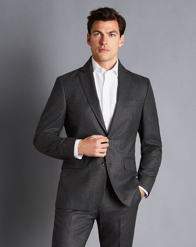 Men's Italian Flannel Suit Jacket - , 36R Regular by - Charles Tyrwhitt - Modalova