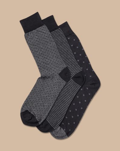 Men's Cotton Rich 3 Pack Socks - Multi Pattern, 10.5-13 by - Charles Tyrwhitt - Modalova