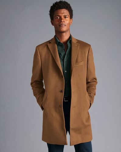 Men's Wool Overcoat - Camel , 42R Regular by - Charles Tyrwhitt - Modalova