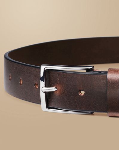 Men's Leather Chino Belt - Chocolate , 32 by - Charles Tyrwhitt - Modalova