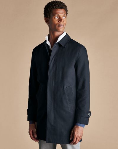 Men's Showerproof Cotton Raincoat - Dark Navy, 36R Regular by - Charles Tyrwhitt - Modalova