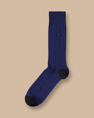 Men's Cotton Rib Socks - French , 10.5-13 by - Charles Tyrwhitt - Modalova