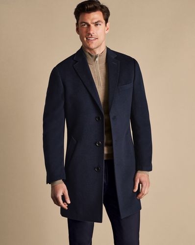 Men's Wool Overcoat - Navy, 40R Regular by - Charles Tyrwhitt - Modalova