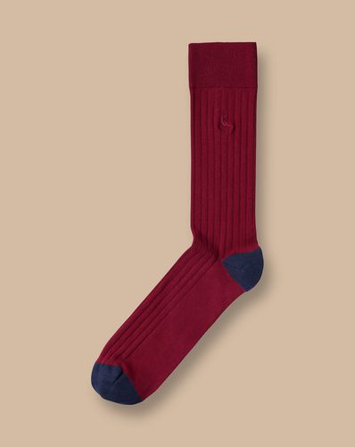 Men's Cotton Rib Socks - Dark , 10.5-13 by - Charles Tyrwhitt - Modalova