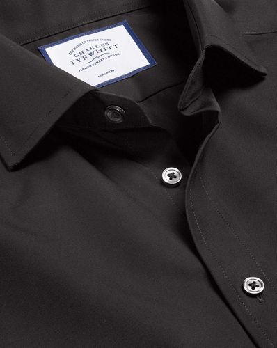 Men's Cutaway Collar Non-Iron Poplin Cotton Formal Shirt - Single Cuff, Small by - Charles Tyrwhitt - Modalova