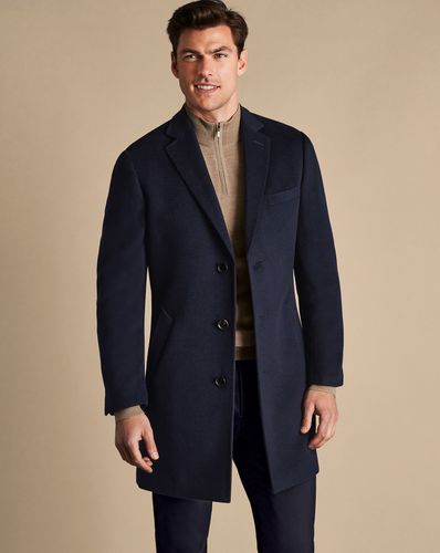 Men's Wool Overcoat - Navy, 36R Regular by - Charles Tyrwhitt - Modalova