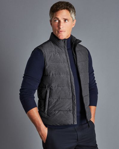 Men's Quilted Gilet - Melange Synthetic Jacket, Large R by - Charles Tyrwhitt - Modalova