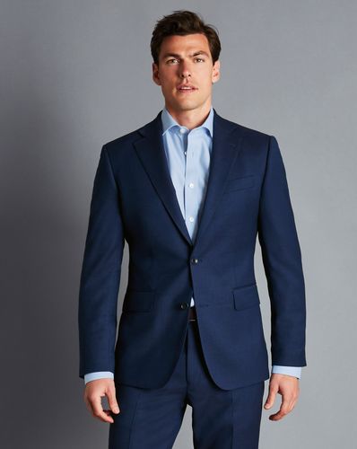 Men's Ultimate Performance Birdseye Suit Jacket - Indigo , 42L Long by - Charles Tyrwhitt - Modalova