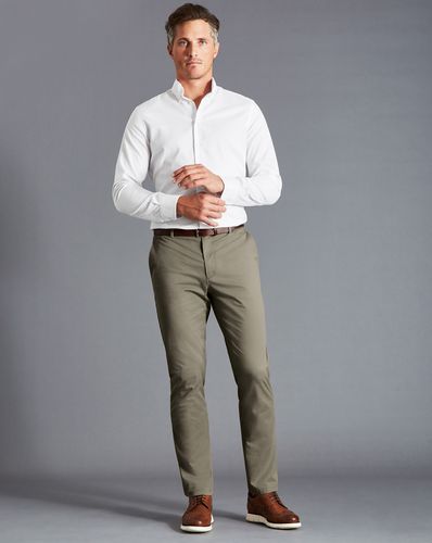 Men's Lightweight Trousers - Sage , 36/32 by - Charles Tyrwhitt - Modalova