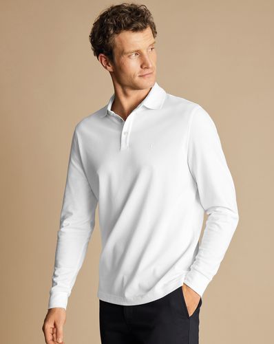 Men's Long Sleeve Tyrwhitt Pique Cotton Polo - , XXL by - Charles Tyrwhitt - Modalova