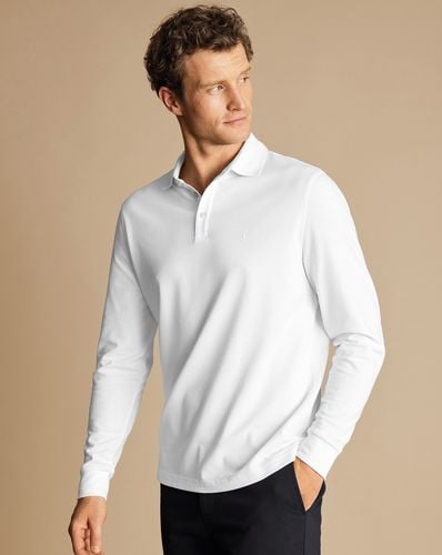 Men's Long Sleeve Tyrwhitt Pique Cotton Polo - , XXXL by - Charles Tyrwhitt - Modalova