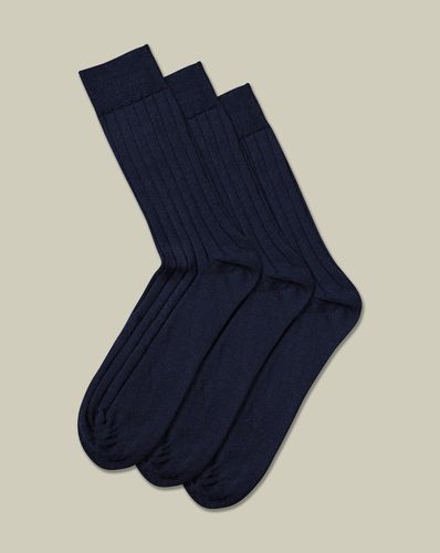 Men's Merino Wool 3 Pack Socks - Denim , 10.5-13 by - Charles Tyrwhitt - Modalova