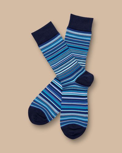 Men's Stripe Socks - Cobalt , 10.5-13 by - Charles Tyrwhitt - Modalova