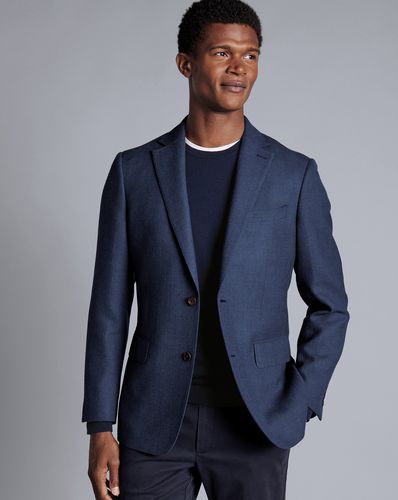 Men's Texture Wool Jacket - Denim , 36R Regular by - Charles Tyrwhitt - Modalova