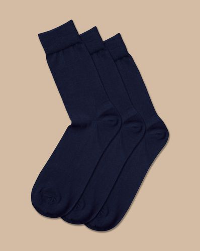 Men's Cotton Rich 3 Pack Socks - Navy, 10.5-13 by - Charles Tyrwhitt - Modalova