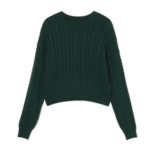 Cropp - Jersey liso - verde oscuro - Cropp - Modalova