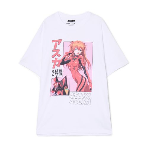 Camiseta blanca con estampado Neon Genesis Evangelion - Cropp - Modalova