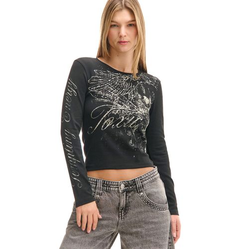 Camiseta de manga larga estampada - Cropp - Modalova