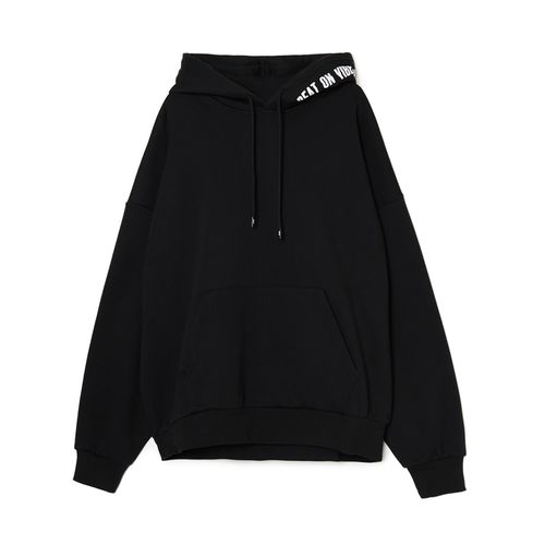 Sudadera negra con capucha - Cropp - Modalova