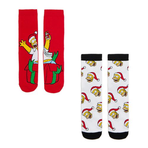 Pack de 2 pares de calcetines navideños The Simpsons - Cropp - Modalova