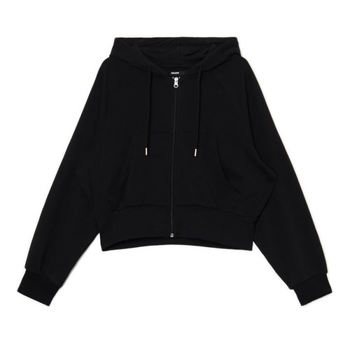 Sudadera negra con capucha - Cropp - Modalova