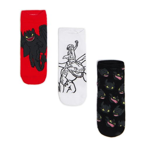 Pack de 3 pares de calcetines con motivos How to Train Your Dragon - Cropp - Modalova