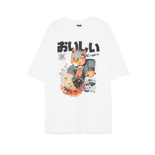 T-shirt bianca con stampa - Cropp - Modalova