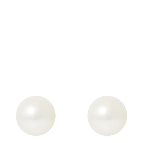 White Pearl Stud Earrings - Mitzuko - Modalova