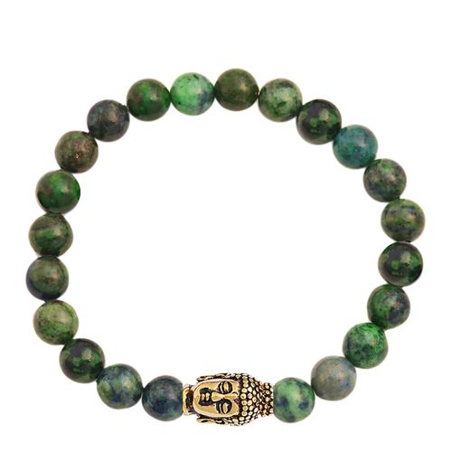 K Gold Plated Carved Buddha And Jade Bracelet - Stephen Oliver - Modalova