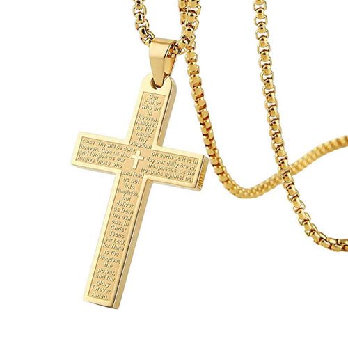 Gold Plated Cross Necklace - Stephen Oliver - Modalova