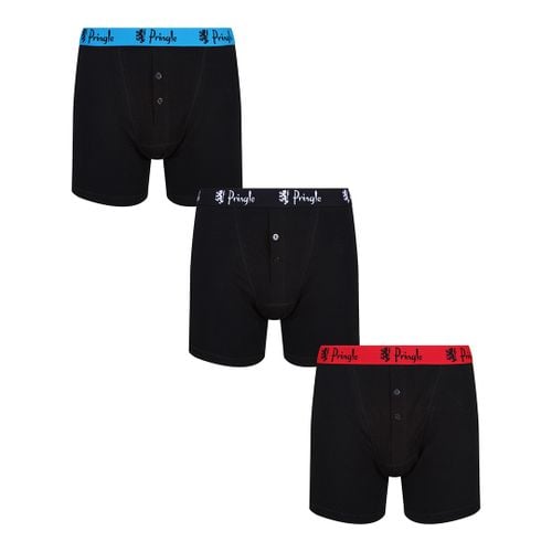 Black/Red/Blue Waistband 3PK Knitted Boxers - Pringle - Modalova