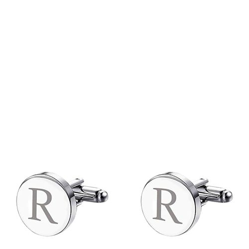 Silver Initial "R" Cufflinks - Stephen Oliver - Modalova