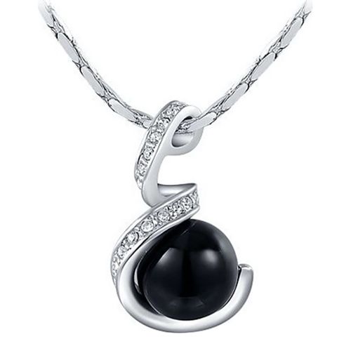 Platinum Plated Pearl Necklace - Ma Petite Amie - Modalova