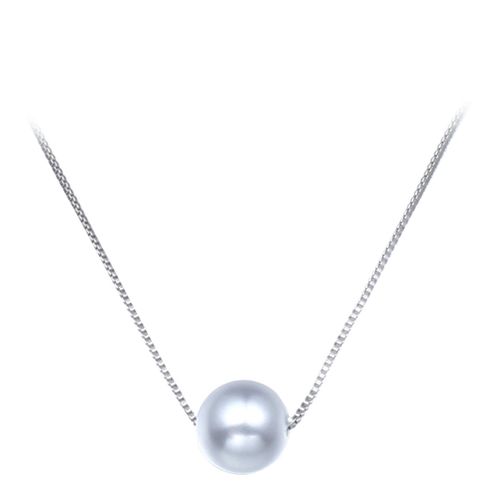 Platinum Plated Pearl Necklace - Ma Petite Amie - Modalova