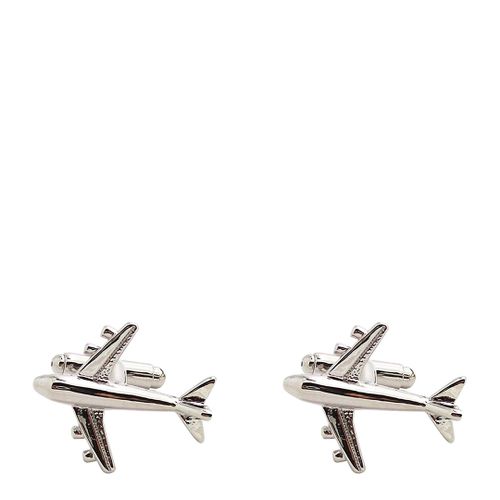 Silver Jet Plane Cufflinks - Stephen Oliver - Modalova