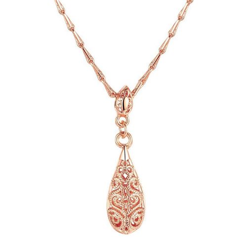 Rose Gold Hollow Necklace - Ma Petite Amie - Modalova