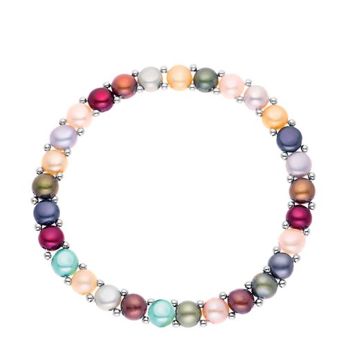 Multicolour Row Fresh Water Pearl Necklace - Mitzuko - Modalova