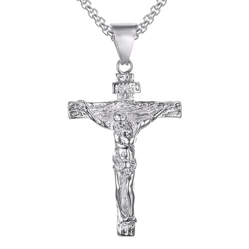 Silver Iconic Cross Necklace - Stephen Oliver - Modalova