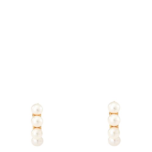 Small Timeless Pearl Huggie Hoops - Dower & Hall - Modalova