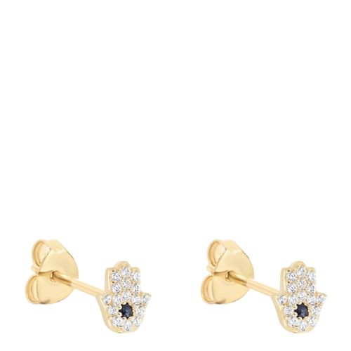 Plated Palm Earrings with Swarovski Crystals - Ma Petite Amie - Modalova