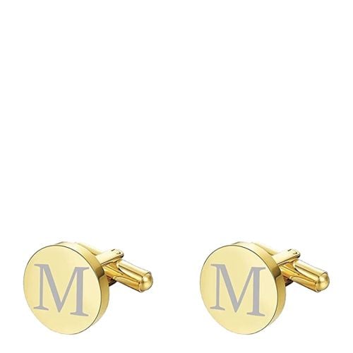 K Gold Initial M Cufflinks - Stephen Oliver - Modalova