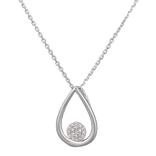 Diamond Embellished Tear Drop Pendant Necklace - Artisan Joaillier - Modalova