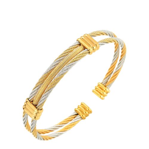 K Gold Two Tone Cuff Bangle - Stephen Oliver - Modalova