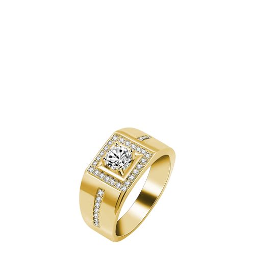 K Gold Zircon Solitaire Band Ring - Stephen Oliver - Modalova