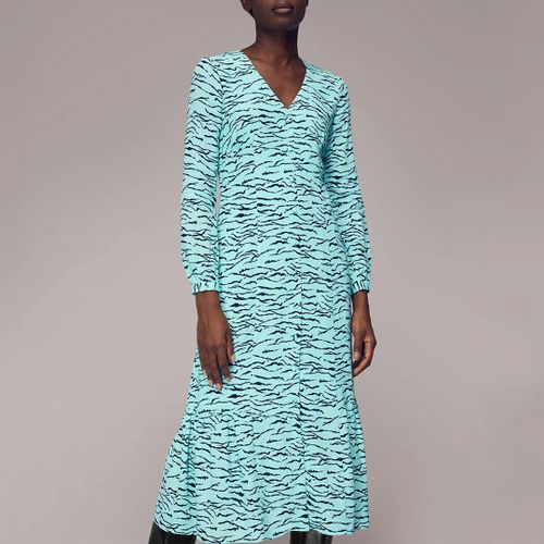 Blue Inez Printed Midi Dress - WHISTLES - Modalova