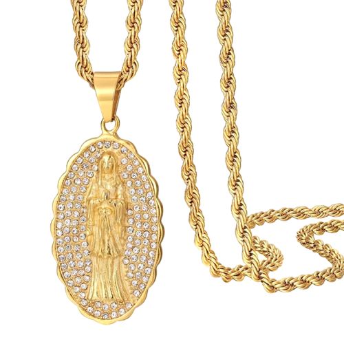 K Gold Religious Cz Necklace - Stephen Oliver - Modalova