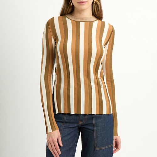 Brown Silk Striped Jumper - Sonia Rykiel - Modalova